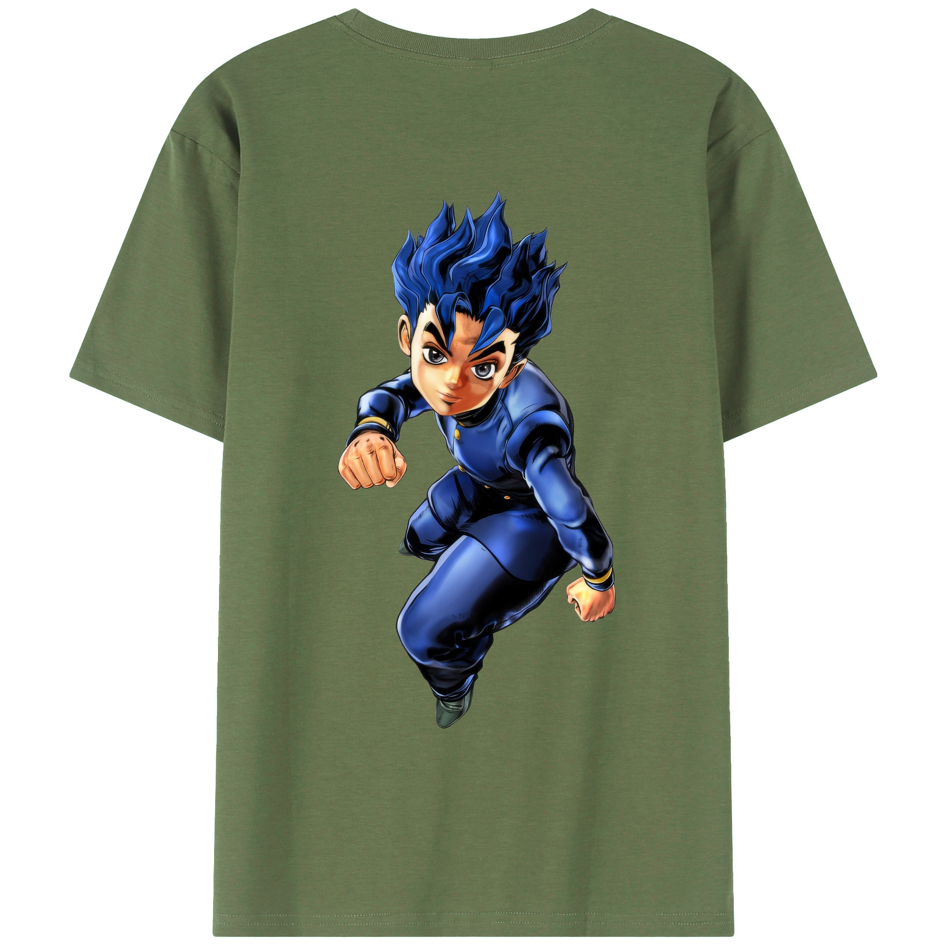 （画像用） ジョジョの奇妙な冒険 広瀨康一 JoJo's Bizarre Adventure Hirose Koichi 綿100％ メンズ半袖Tシャツ（バックプリント） 通気性